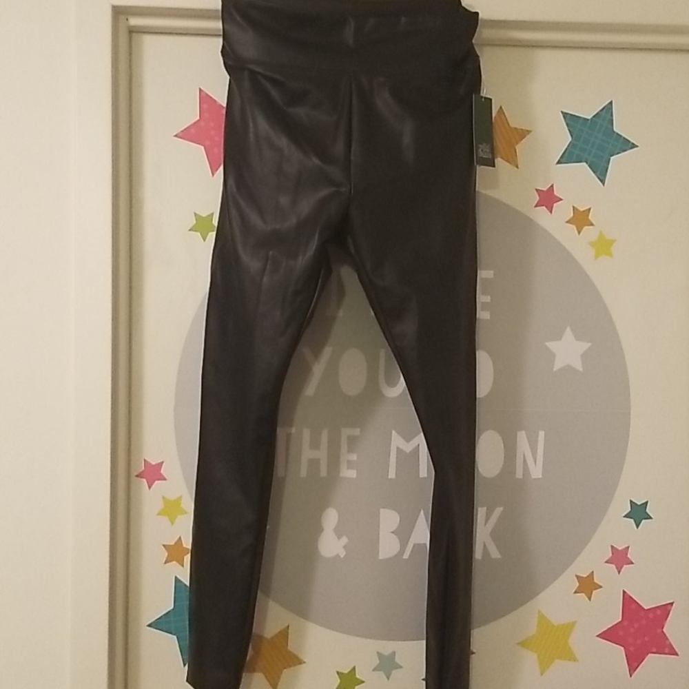 Faux leather pants